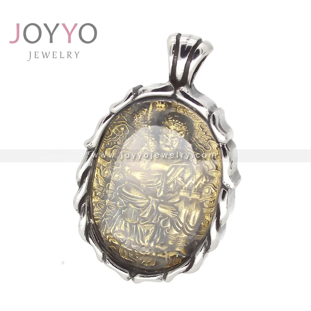 Gold Buddha Pendant Stainless Steel personalized gold  pendant hindu charms for diy jewelry making