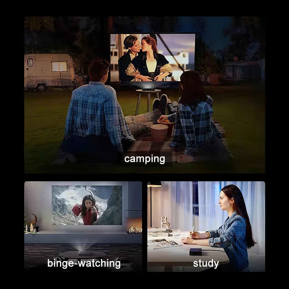 Fengmi Laser Portable Pocket Projector qHD 800 ANSI lumens Mini Wireless Beamer For Home Theater Built-in Battery Formovie P1