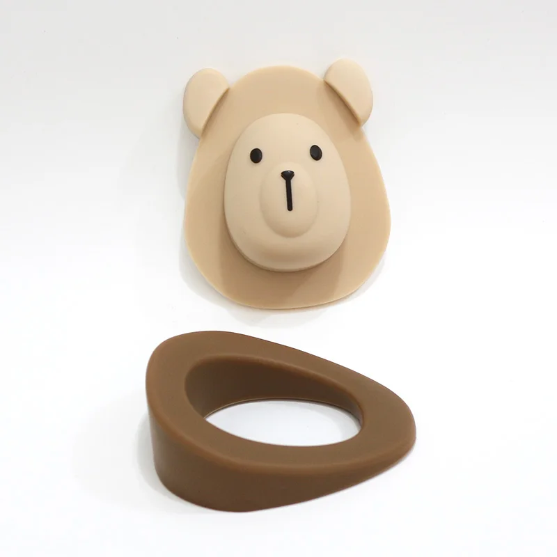 Home Use Room Door Stopper Adhesive Silicone Bumper High Quality Soft Animal Shaped Wall Mounted Anti Collision Silicone Mat