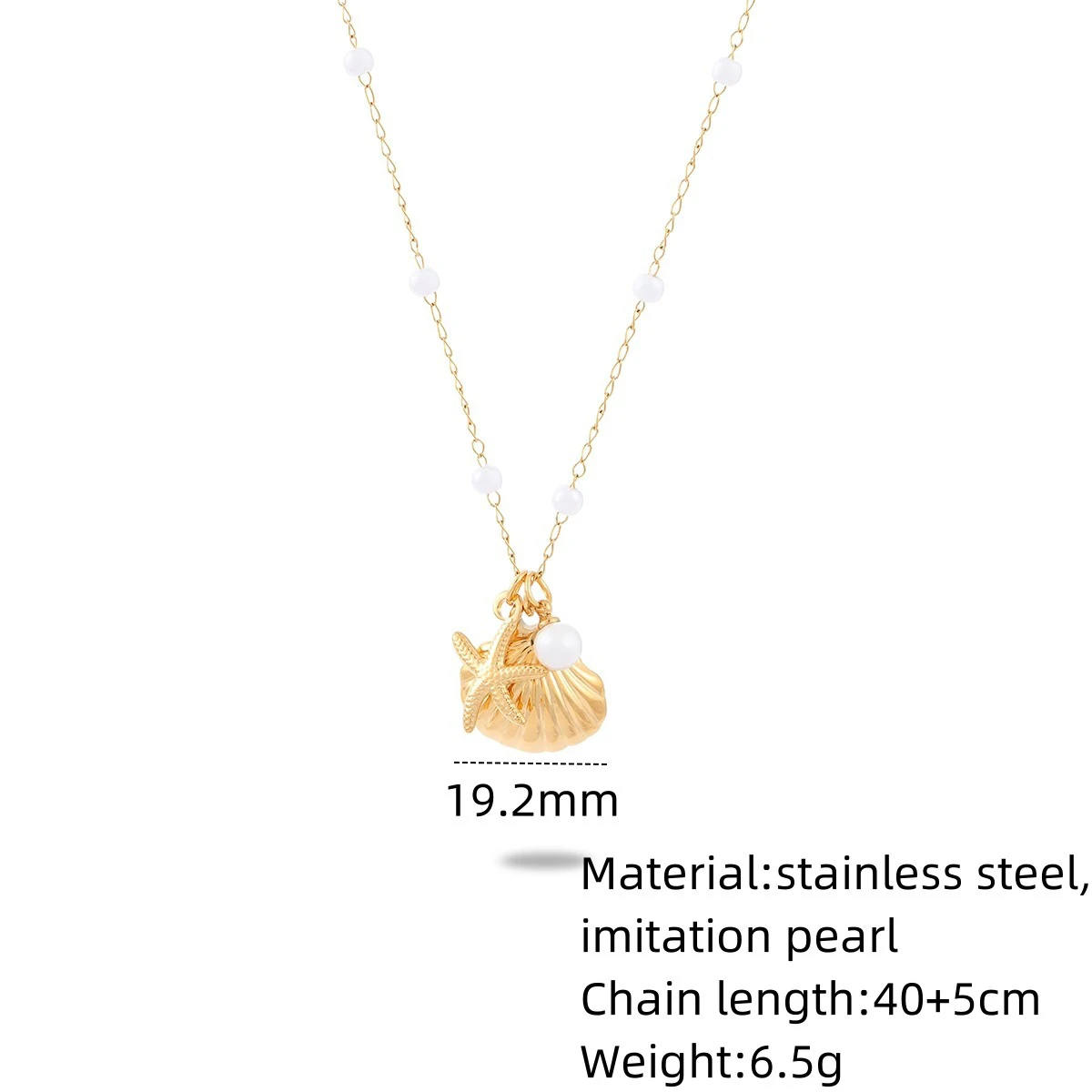 INS hot sale starfish scallop shell stainless steel necklace earring ring design jewelry sets for women waterproof 18K gold