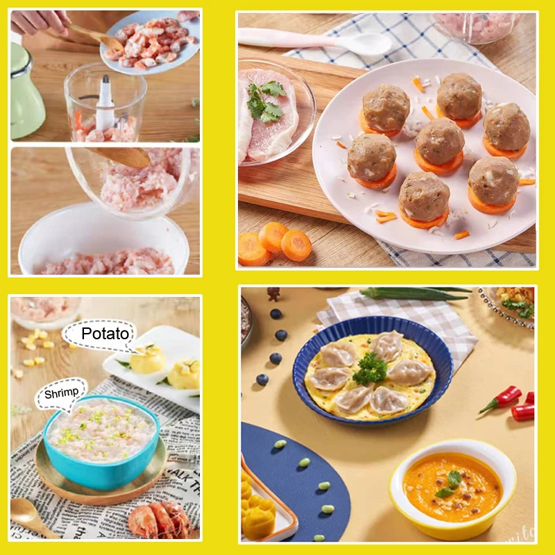 Factory Price Food Processor And Yam Pounder Chopper Meat Baby Food Electric Meat Chopper 1 Liter  Meat Grinder