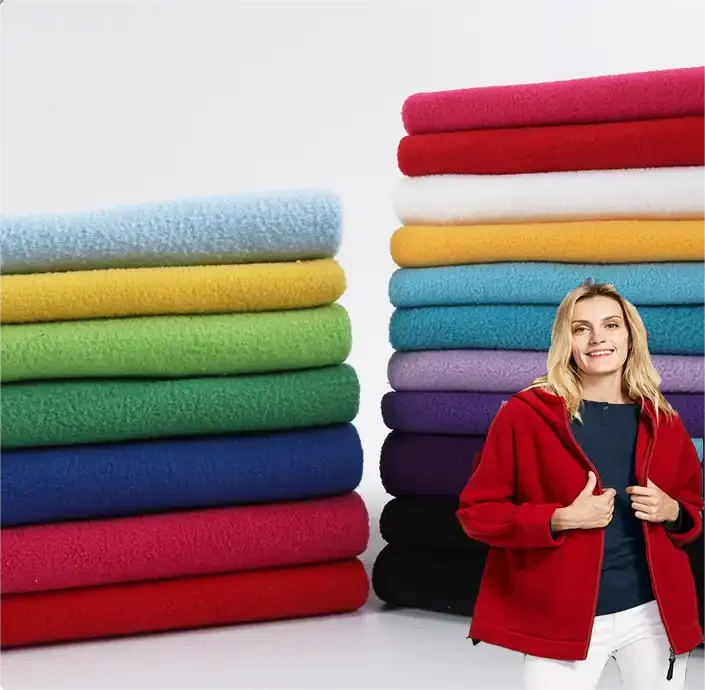 Factory direct sale knit 220 gsm double side brush anti pilling 100 polyester micro polar fleece fabric for lining , hoodie