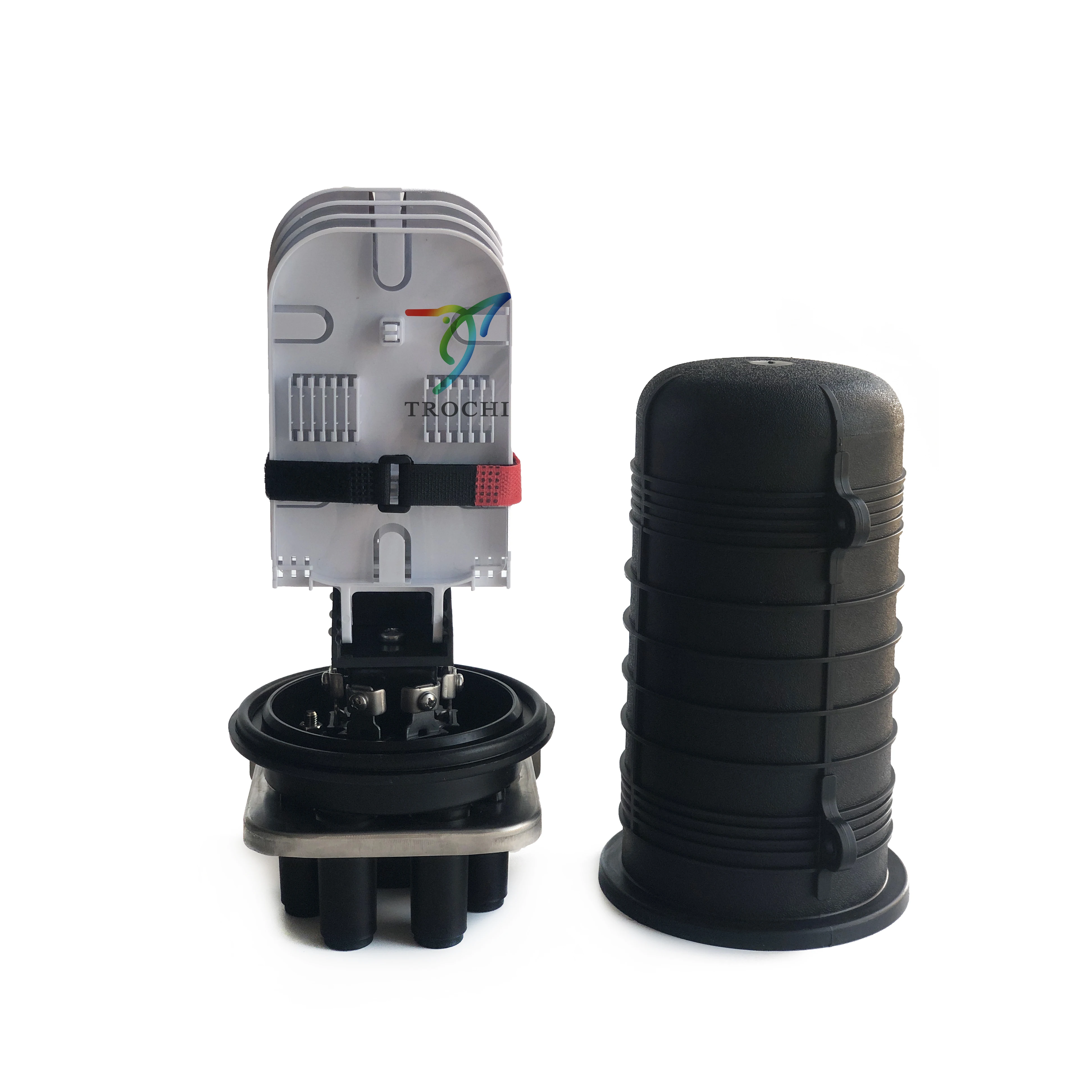 Fiber optic splice enclosure vertical/dome mechanical sealing 12/24/36/48 core splice closure