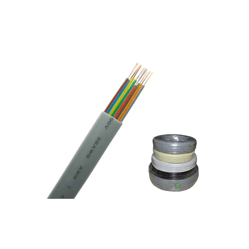 8 Core White PVC Jacked Flat Telephone Cable