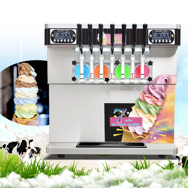 Kolice ETL CE table top 7 flavors frozen yogurt soft serve ice cream machine/ice cream making machine/ice cream maker