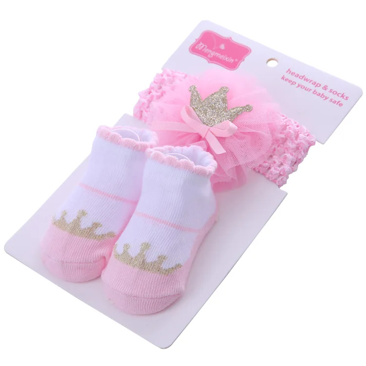 3d Cute Antislip Ruffle Socks Gift Box Set newborn baby boy socks hat set
