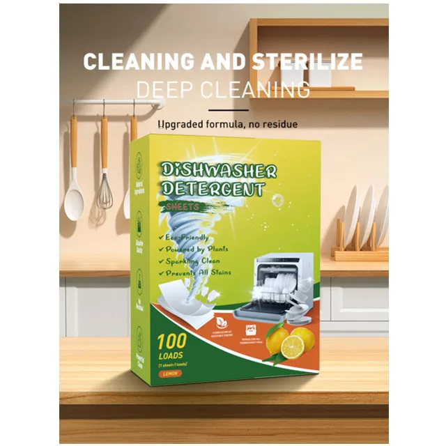 OEM/ODM Eco Friendly Dishwasher Sheet Laundry Clean Detergent Sheets for Household