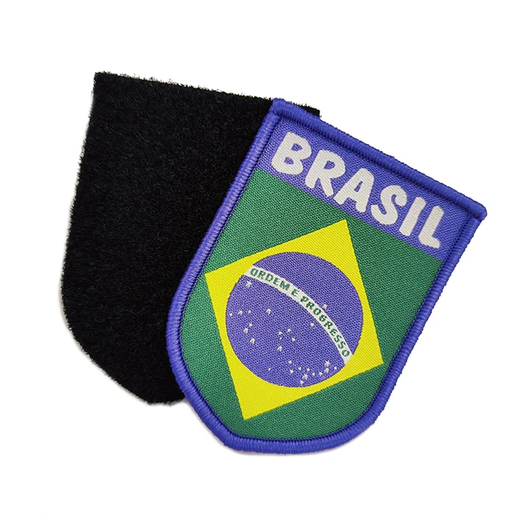 Custom Embroidery Woven Patch Hook And Loop Patch Velcroes Patches