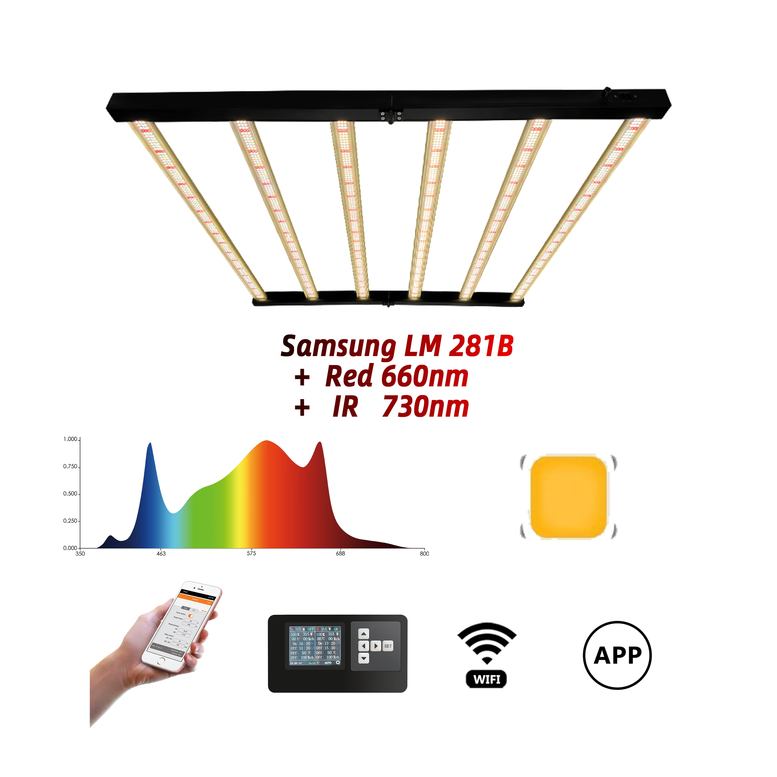Оптовая продажа, 720 Вт, Samsung LM281b, полный спектр и ИК, 730 нм, светодиодный светильник для выращивания растений в помещении и палатки, лампа для растений