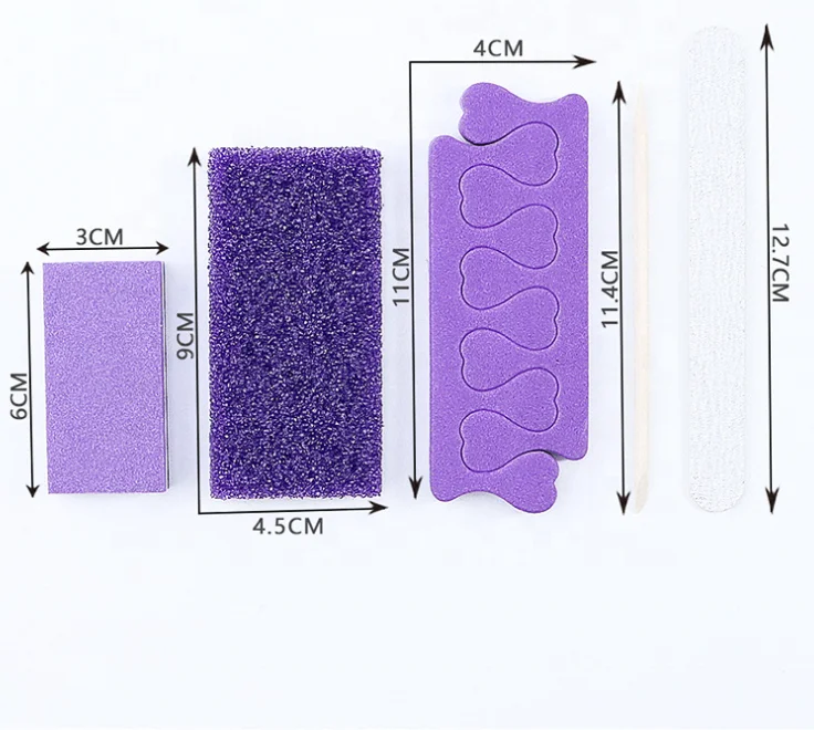 Wholesale 5 in 1 Disposable Pumice Kit Nail Salon Professional Foot pedicure kit