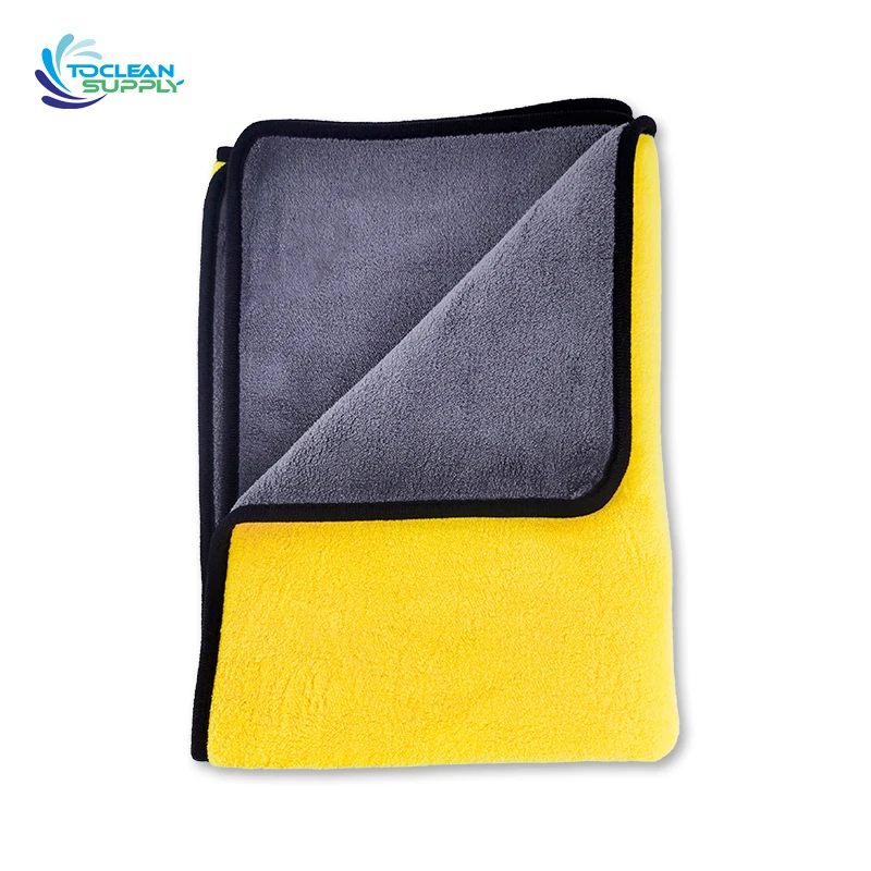 Wholesale high-density custom logo double-sided 600gsm 800gsm 1100gsm Microfiber Cleaning Cloths Car Washing coral fleece Towel