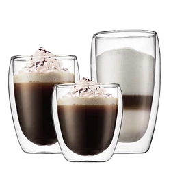 Оптовая продажа, индивидуальная стеклянная чашка для чая с двойными стенками, кофейная чашка высокого качества