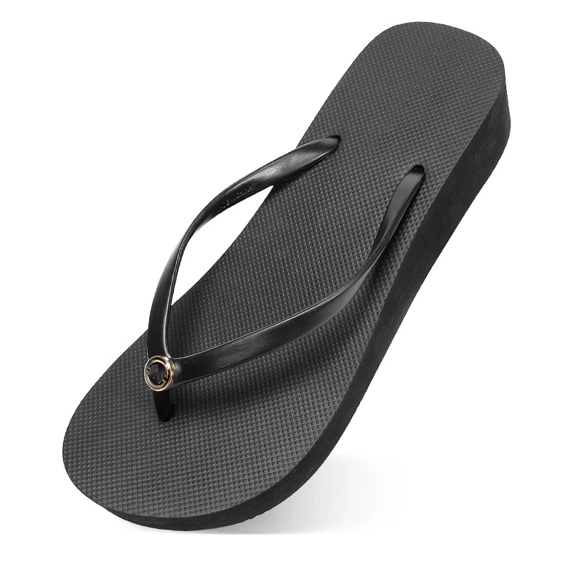 Wholesale Custom wedge heel EVA/RUBBER OEM women sandals flip-flops slippers  wedding white flipflops gold flip flop slipper