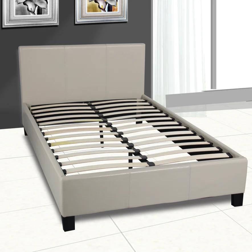 High quality Cheap King size leather bed Pu soft bed  with wood frame and slats for bedroom furniture