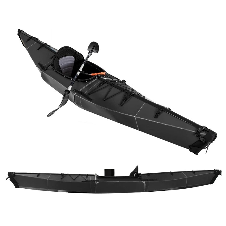 
TerraventKayak Factory cheap OEM ODM 13ft Single 2021 New Fishing Foldable Kayak Canoe with Paddle Life jacket Manufacture sell 