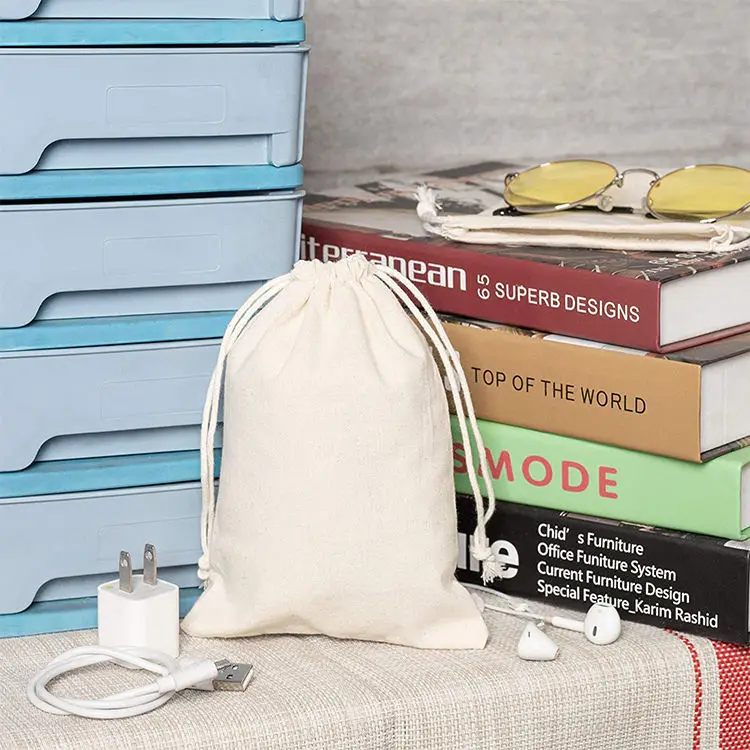 Wholesale Personalized Colorful Muslin Custom Cotton Canvas Drawstring Bag