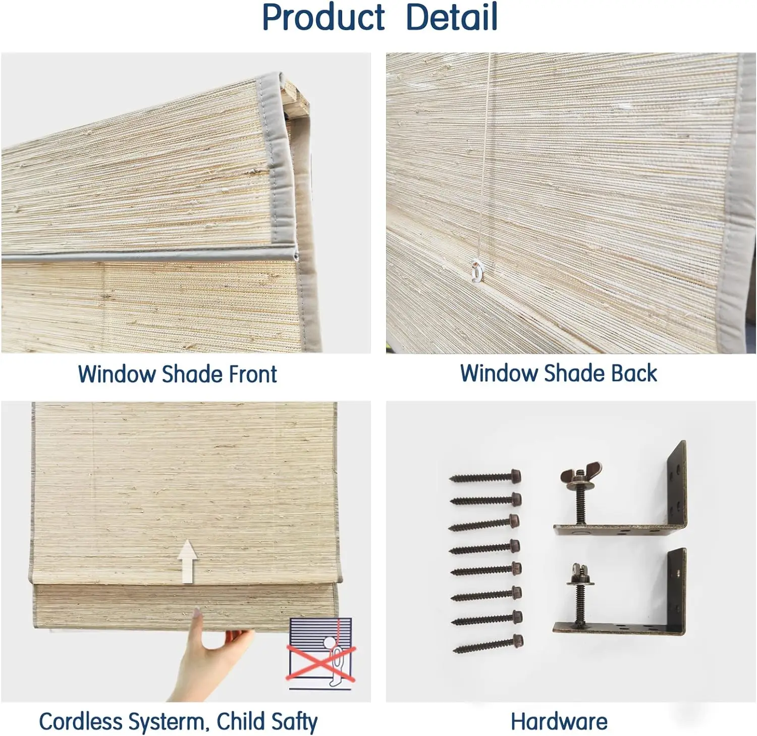 Easy Install Customized Home Hotel Decor Nature Blackout Bamboo Blind For Windows