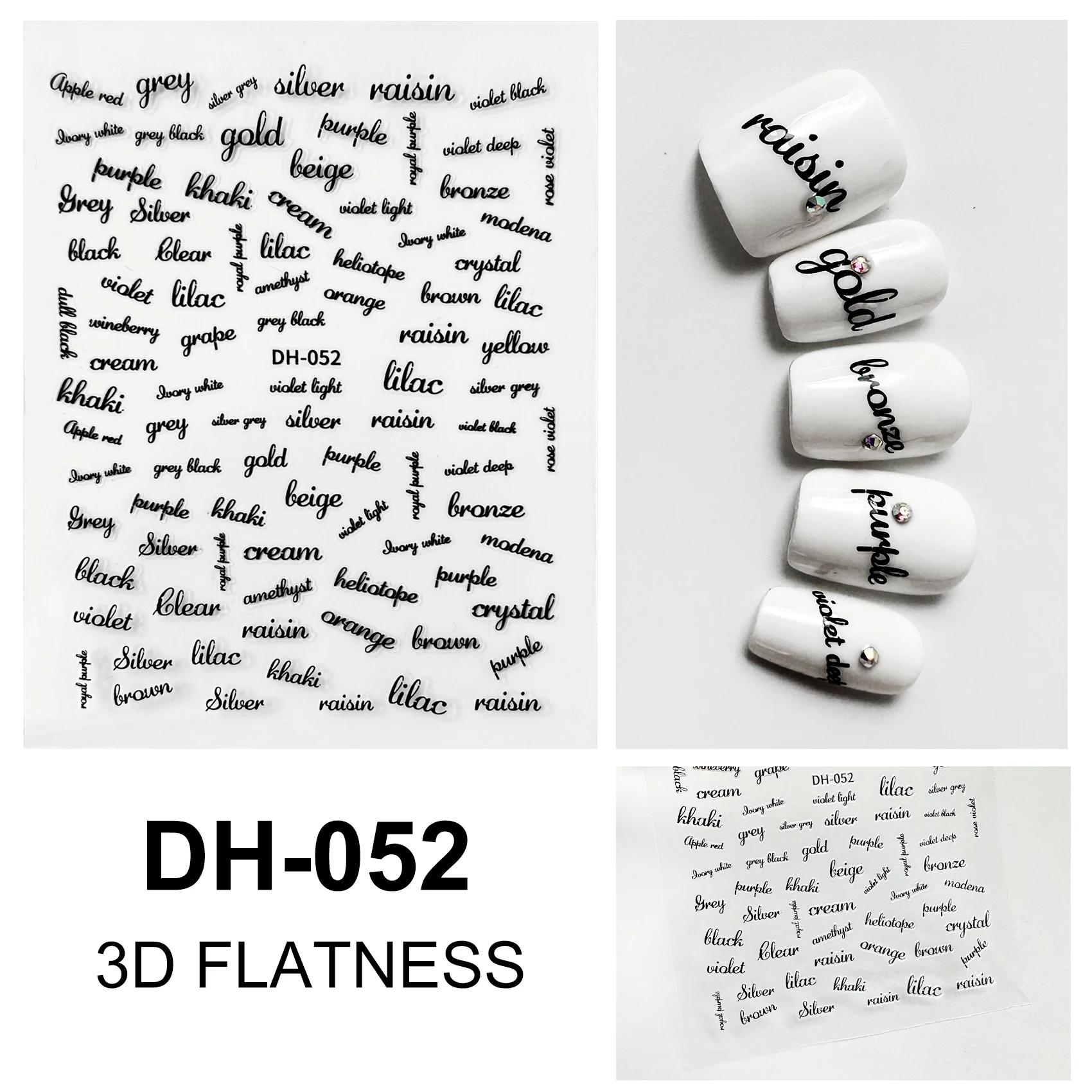 New Design 3D Flatness Nail Art Golden Golden White Rounded Triangle Pattern 3D Hot Stamping  Nail ART Stickers