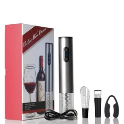 Electric Wine Opener Manufacturer Rechargeable Automatic Electric Wine Bottle Opener Kit With USB Charging 4-in-1 Gift Set