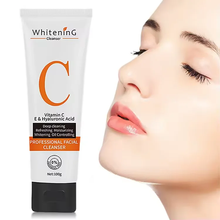 100ml Deep Cleaning Vitamin C Face Cleanser Whitening VC Facial Wash with Hyaluronic Acid