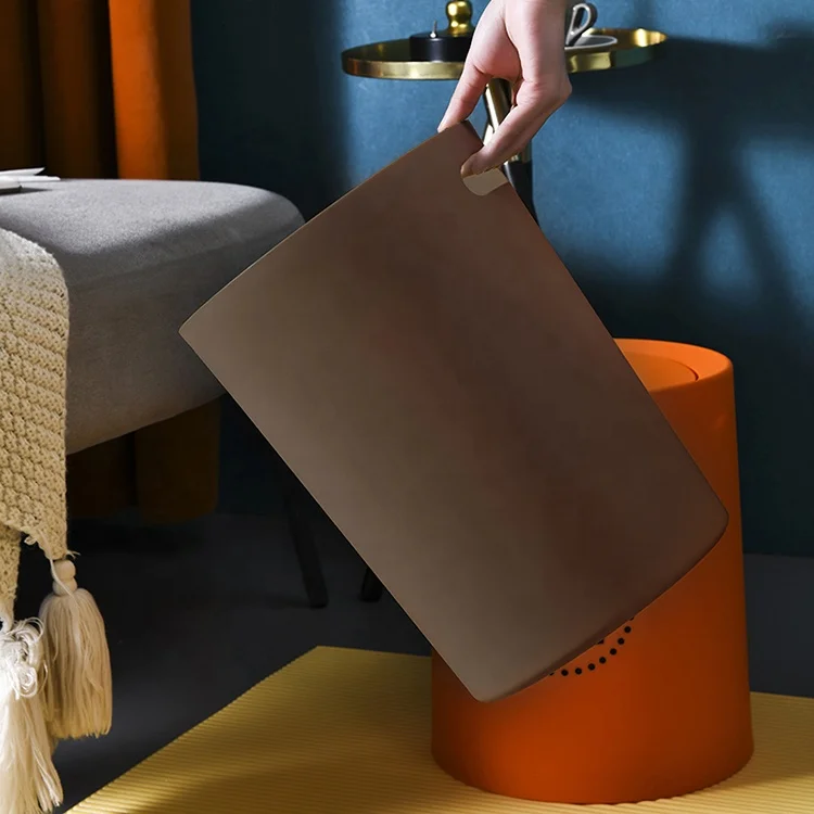 8l/12l Plastic Garbage Can Double Buckets For Home Storage Easy-to-use Round Trash Can For Kitchen Office Hotel Bedroom Family