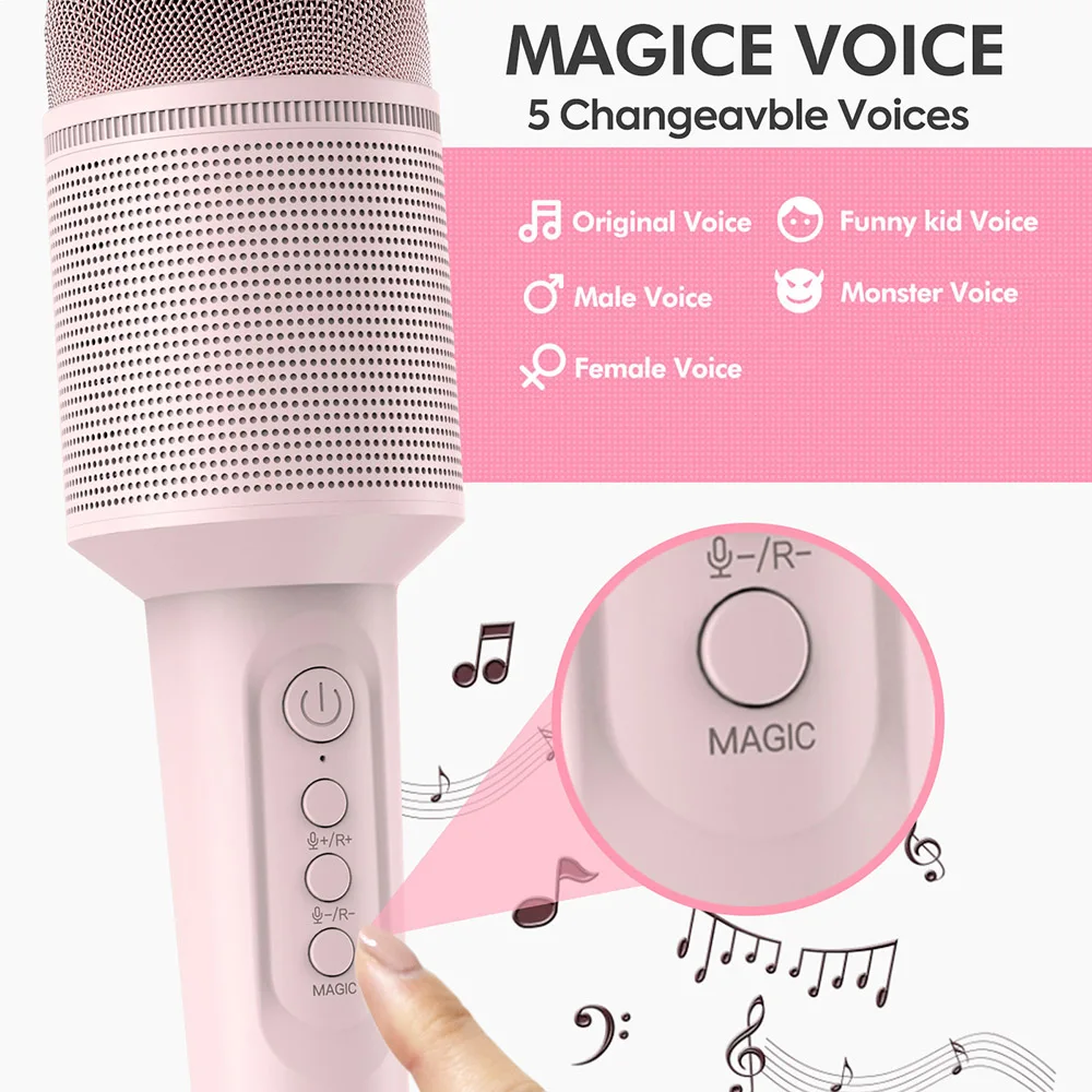 Portable Mic Handheld Wireless Karaoke Microphone for Home Party KTV Music Singing Playing