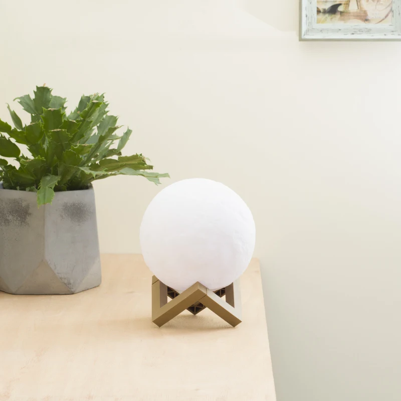 12 cm 16 Colors Electric 3D USB Rechargeable Dimmable Remote Control Moon Night Light Moon Lamp