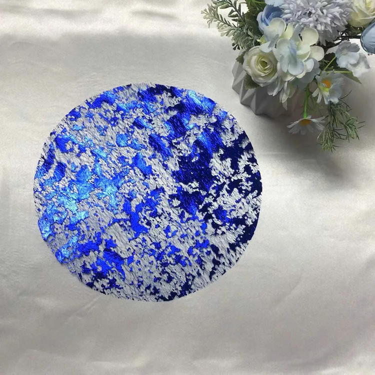 Christmas Luxury Disposable Gold Foil Mesh Placemats Round Kitchen Table Mats for Dining Table Wedding Birthday Party Decoration