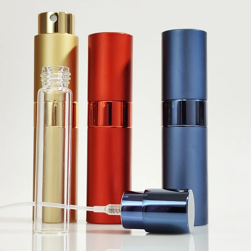 8 мл 15 мл 20 мл пустой многоразовый Алюминиевый Мини Портативный черный поворотный дорожный парфюмерный распылитель 10 мл