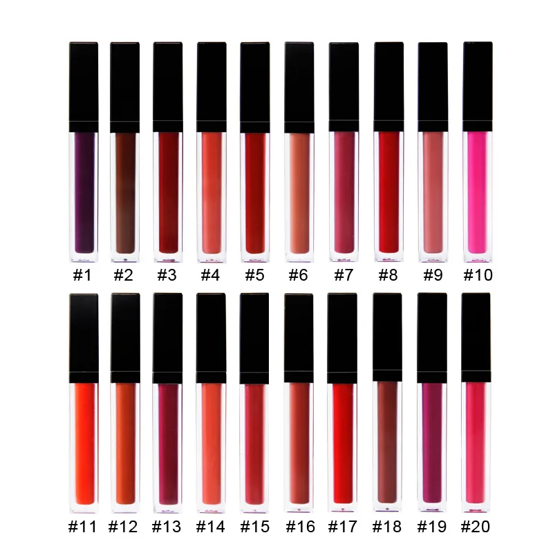 36 Colors Lip Gloss Your Logo Makeup Delicate Long Tube Liquid Matte Lipstick For Elegant Lady