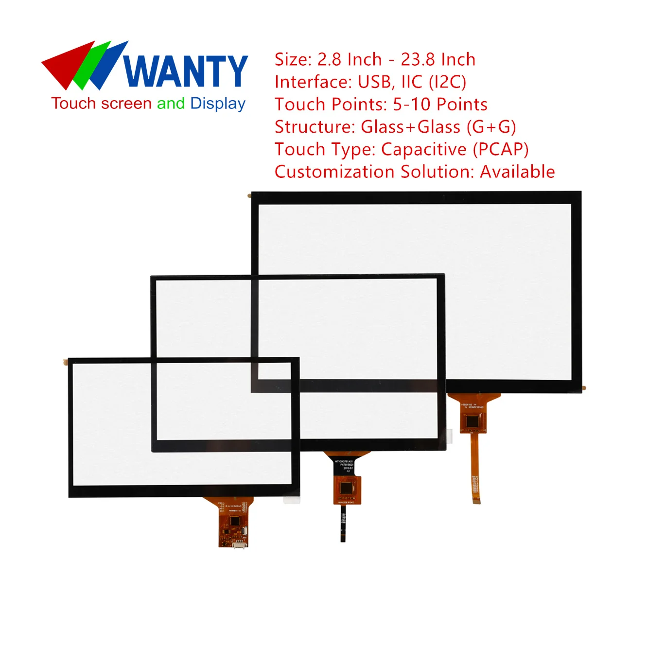 Customized Capacitive Touch Screen Panel For Advertising Machine