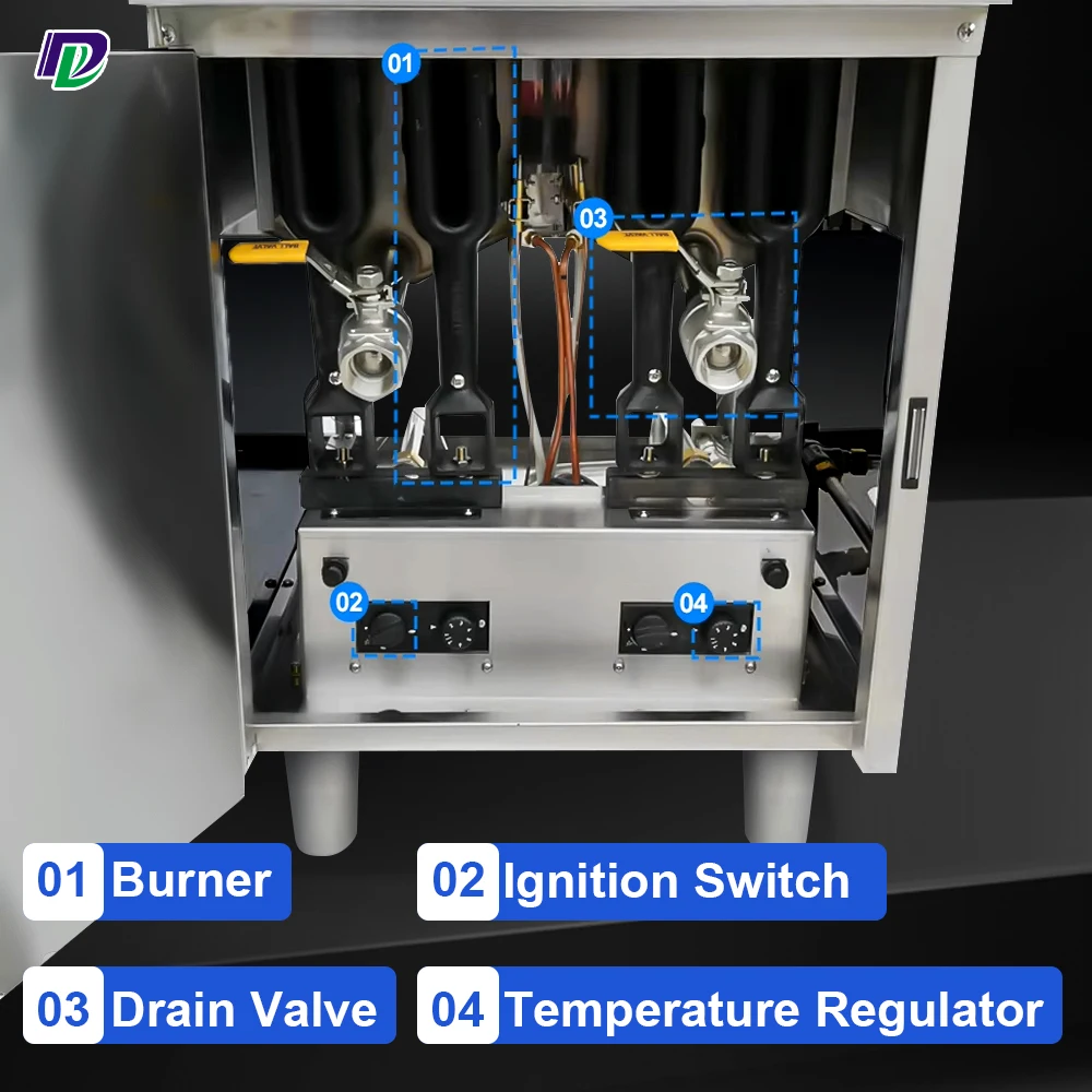 Deep Fryer Gas Commercial Restaurant Deep Fryer Machine Gas Deep Fryer With Temperature Regulator