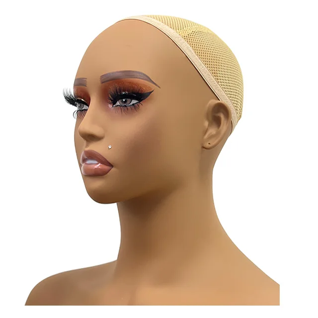 Realistic Female Mannequin Head With Shoulders Display Manikin Head With Bust for Wigs,Makeup,Beauty Accessories