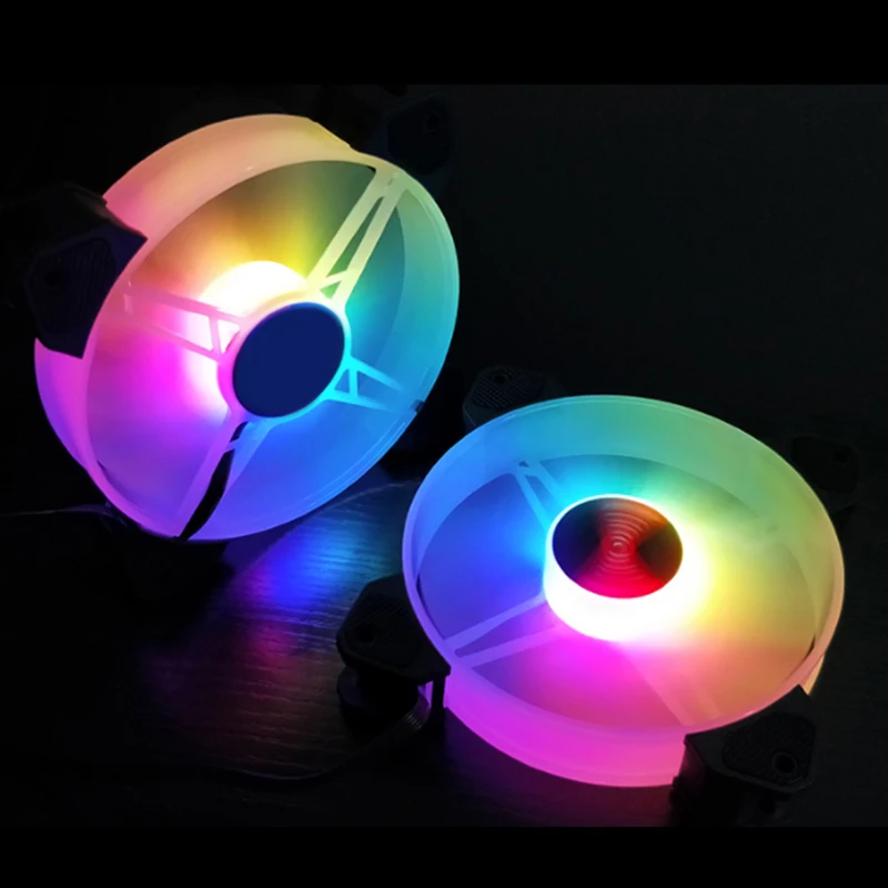 High Airflow RGB Cooling Fan 120mm PC Computer Case Fans Ultra Quiet Rainbow LED Light Fan For CPU Cooler