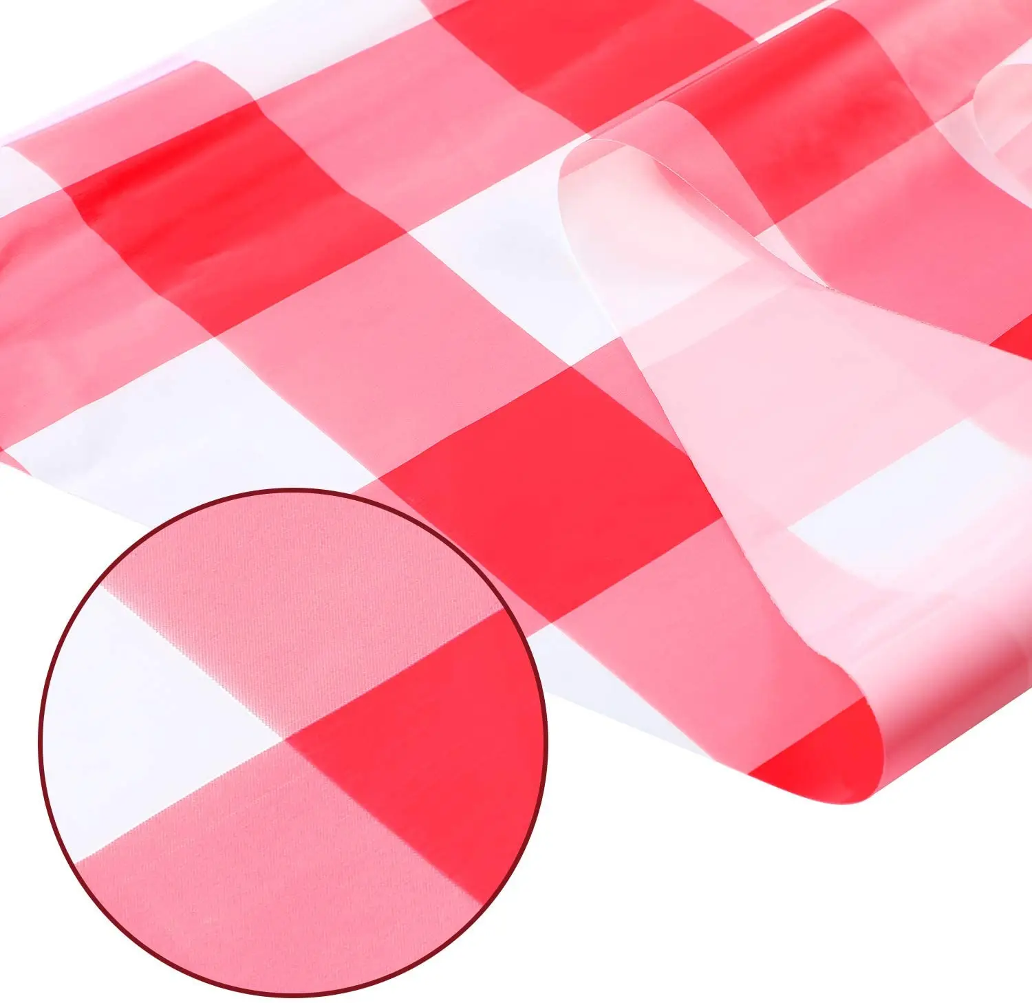 
Red and White Checkered pennant banner Large Gingham Triangle Banner Red and White Banner for Picnic Birthday 