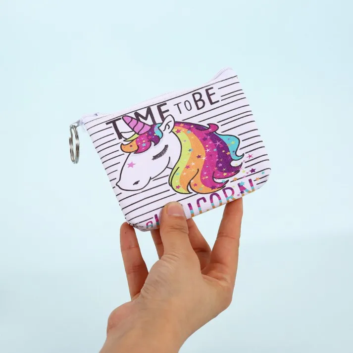Women cute coin purse mini wallet unicorn print coin purse for girls