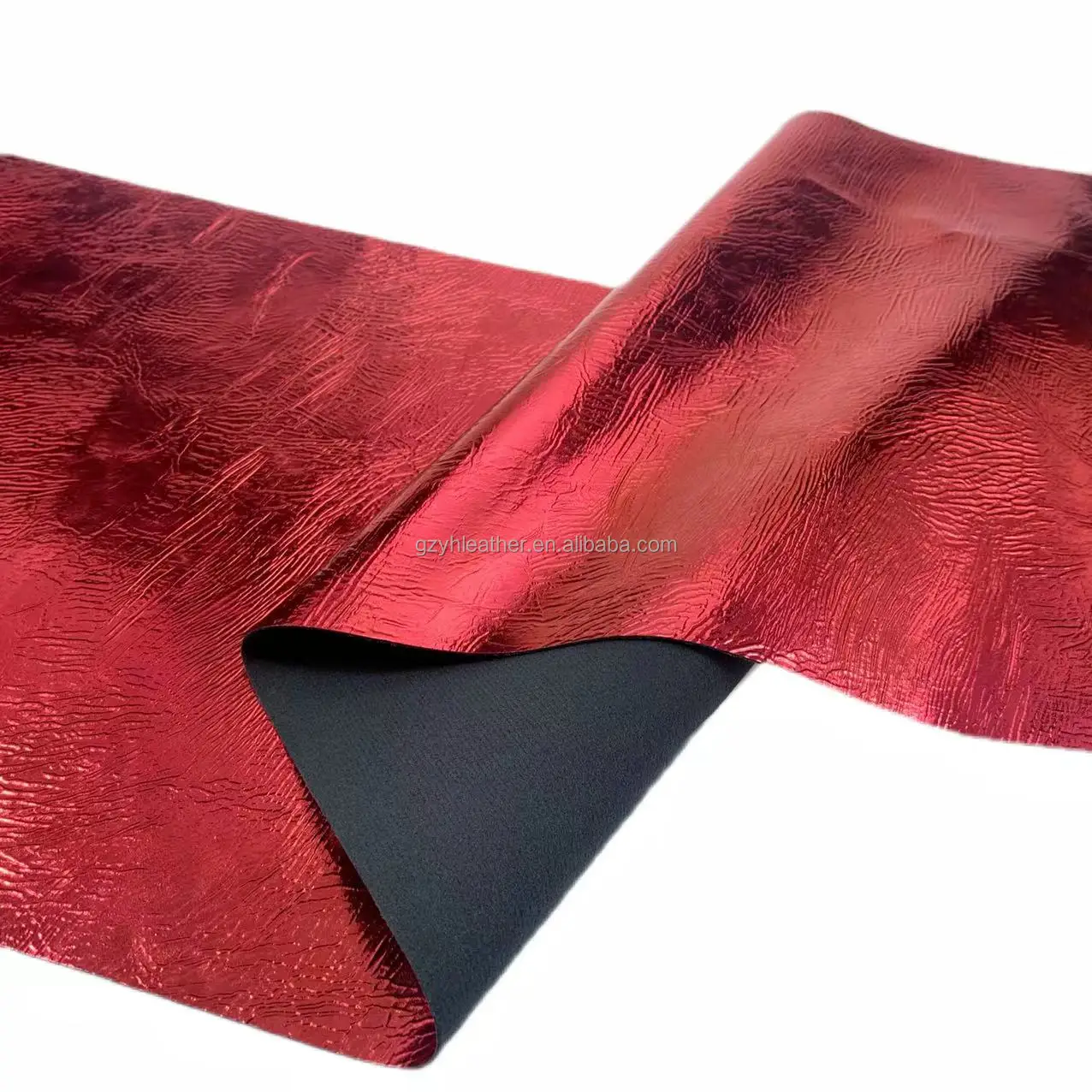 0.8mm gorgeous metallic water ripple TPU foiled synthetic faux pu leather for bags shoes belts decoration