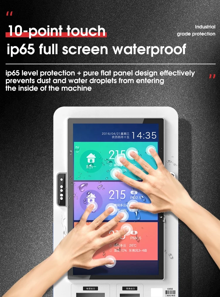 Official Management Building Self Service Kiosk Payment Terminal Metal Key Board Qr Code Scanner Printer Pos Location