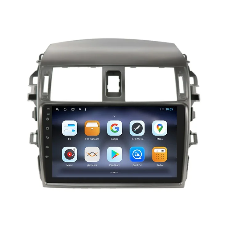 Автомобильный радиоприемник на Android 10,0, 9 дюймов, видео, стерео, GPS, Wi-Fi, BT, USB, 2,5D, сенсорный экран для Toyota/Corolla 2006-2012