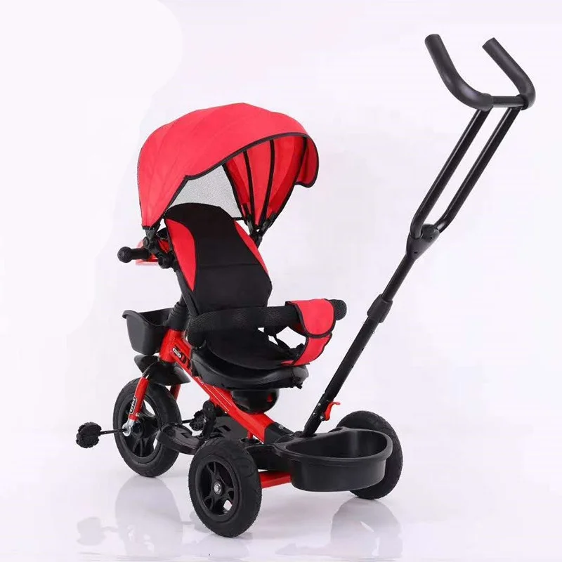 Baby Tricycle 3 1 Children Kids Bike Stroller Folding Push 4 Trike Wheel Tricycles