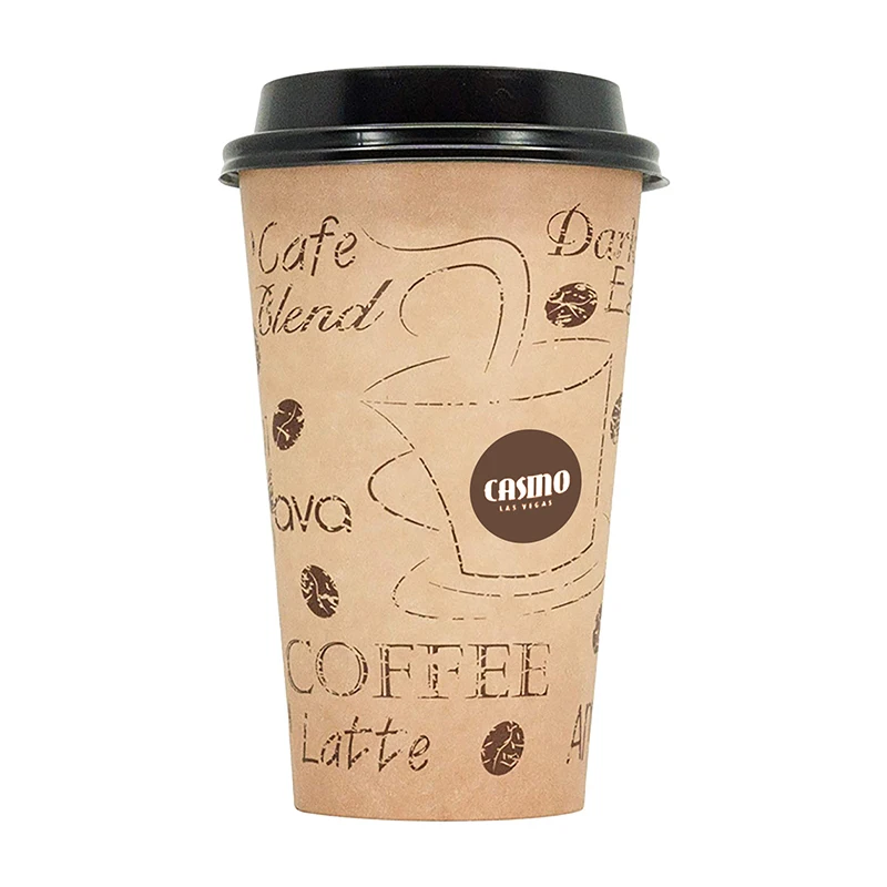 Slim Printed Paper Coffee Cup Bulk Paper Cups Recyclable For Breakfast Beverage