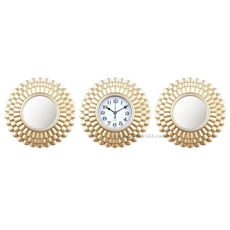 New European-style retro tri-wall clock three-dimensional hollow wall decorative clock font clear time quartz clock