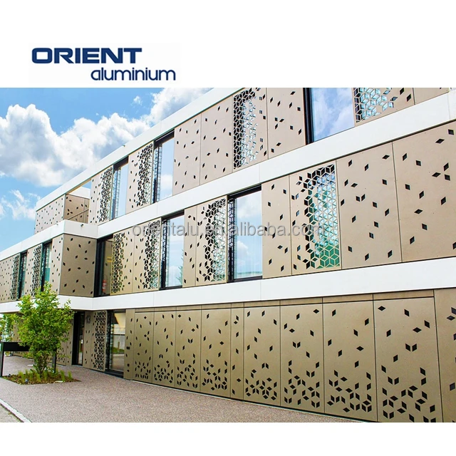 Customized Laser Cutting Perforated Metal Wall Cladding Panel Decorative Aluminum Perforated Metal Facade Panel