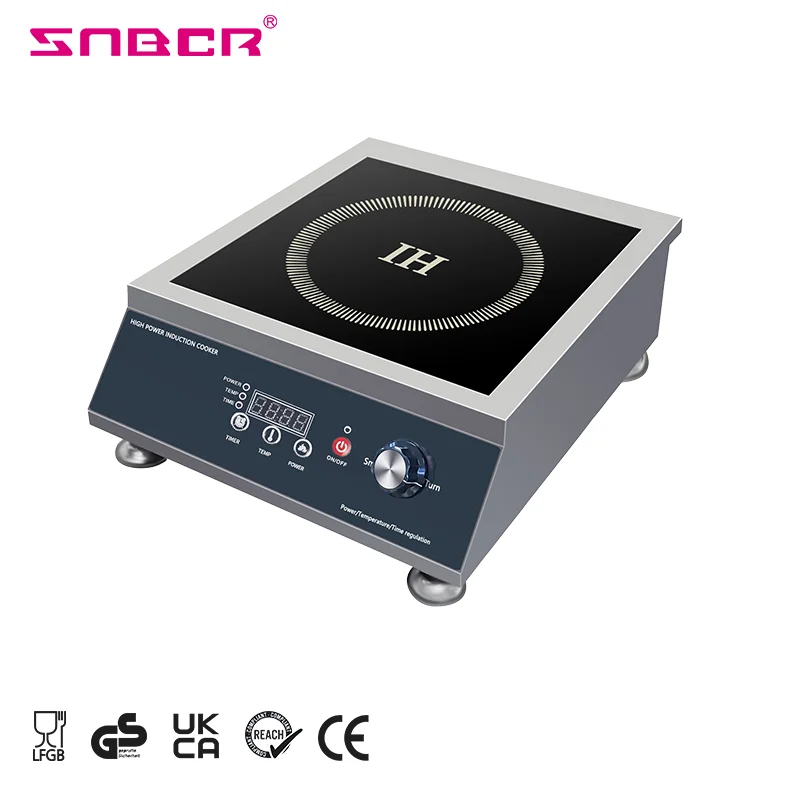 Customized Logo 3500W Crystal Glass Panel Easy Cleaning Commercial Smart Built-In Induction Cooker