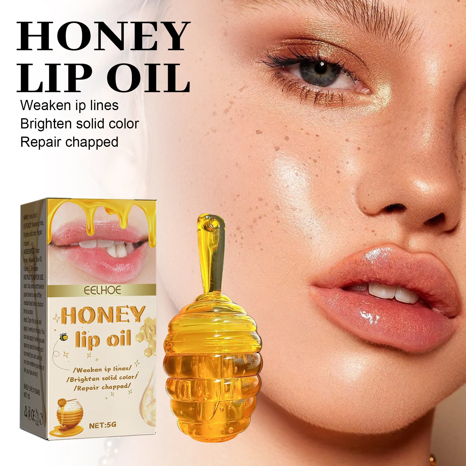 Moisturizing Removing Dead Skin Wrinkling Wholesale Lip Plumping Oil Cosmetic Makeup Waterproof 5g Honey Lip Oil Gloss