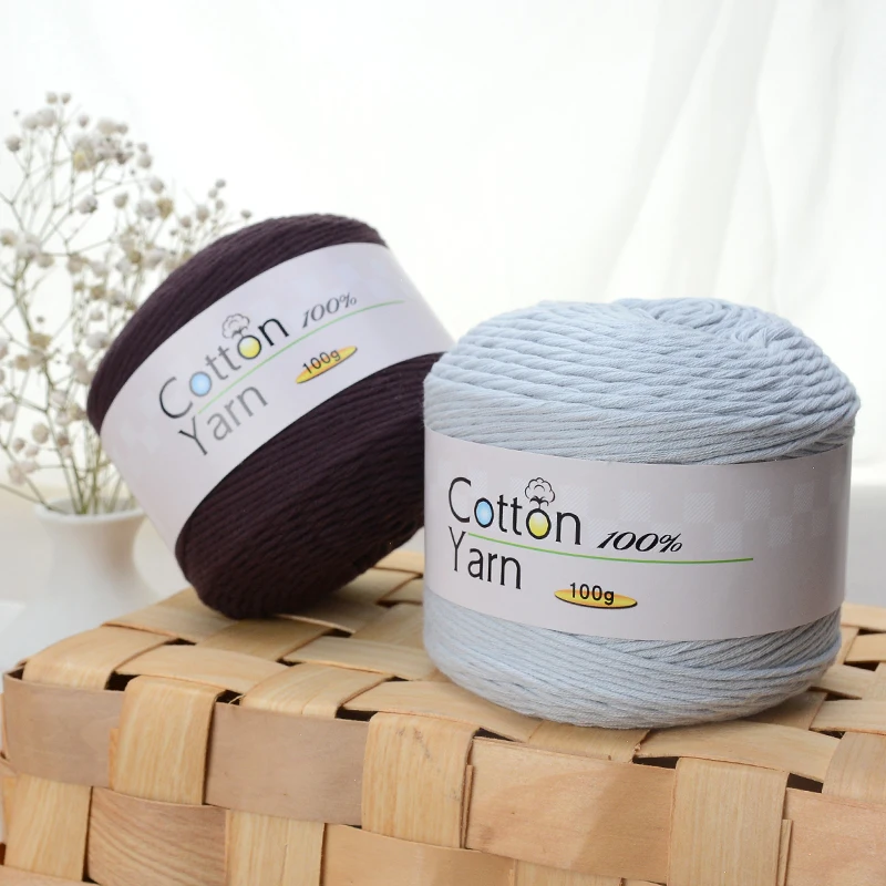 Chinese factory production line hand knitting 16 ply crochet baby 100% cotton yarn