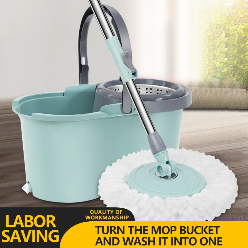 Mop spin microfiber flat rotary mops magic floor cleaner 360 spinning mop sewage separation rotation squeeze bucket