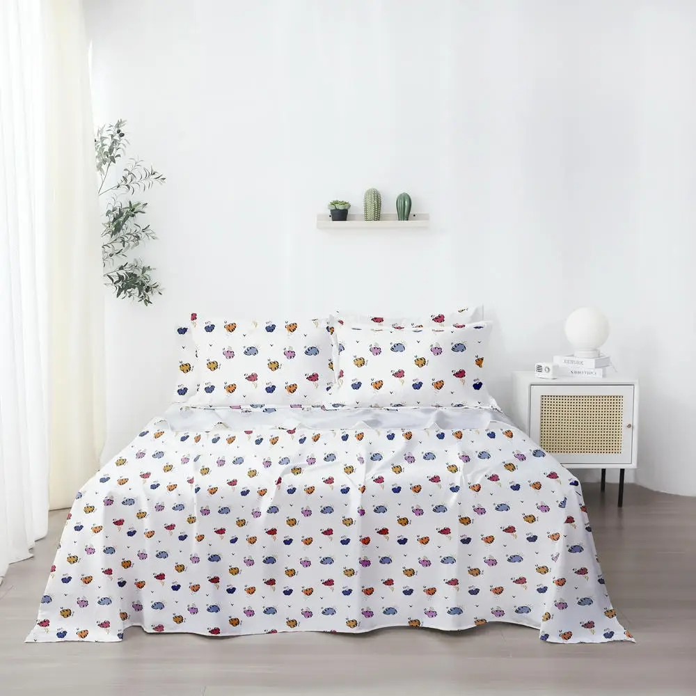 Оптовая продажа персонализированные роскошные постельные принадлежности из микрофибры 105 gsm новый цветочный дизайн набор листов плоский простынь