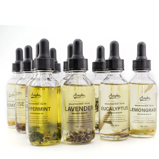 Self-Manufacturer Best Logo Custom Rose Massage Skincare Aroma Essential Oil With Dry Flowers For Shoulder Neck Pain Relief