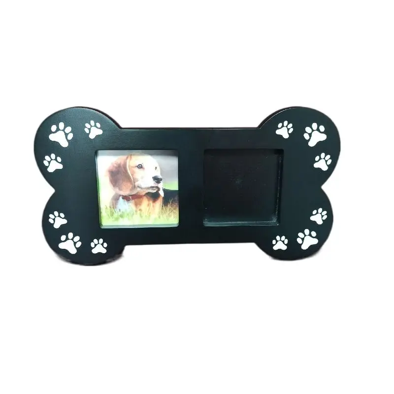 Custom Dog Memorial Black Picture Photo Frame With Clay Personalized Wooden Creative Wholesale Photo Frame For Pet Souvenir
